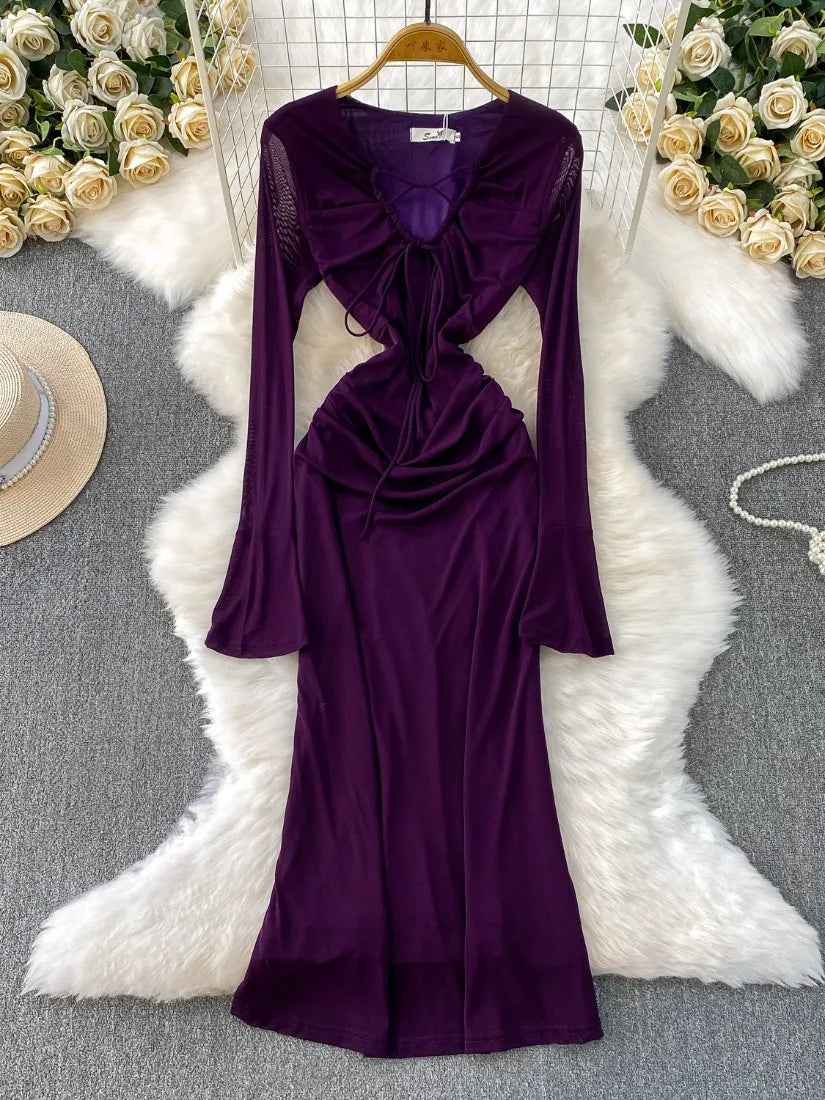 open lace back dress Rihoas Chiffon Floral 2 Piece Midi Dress main image 1