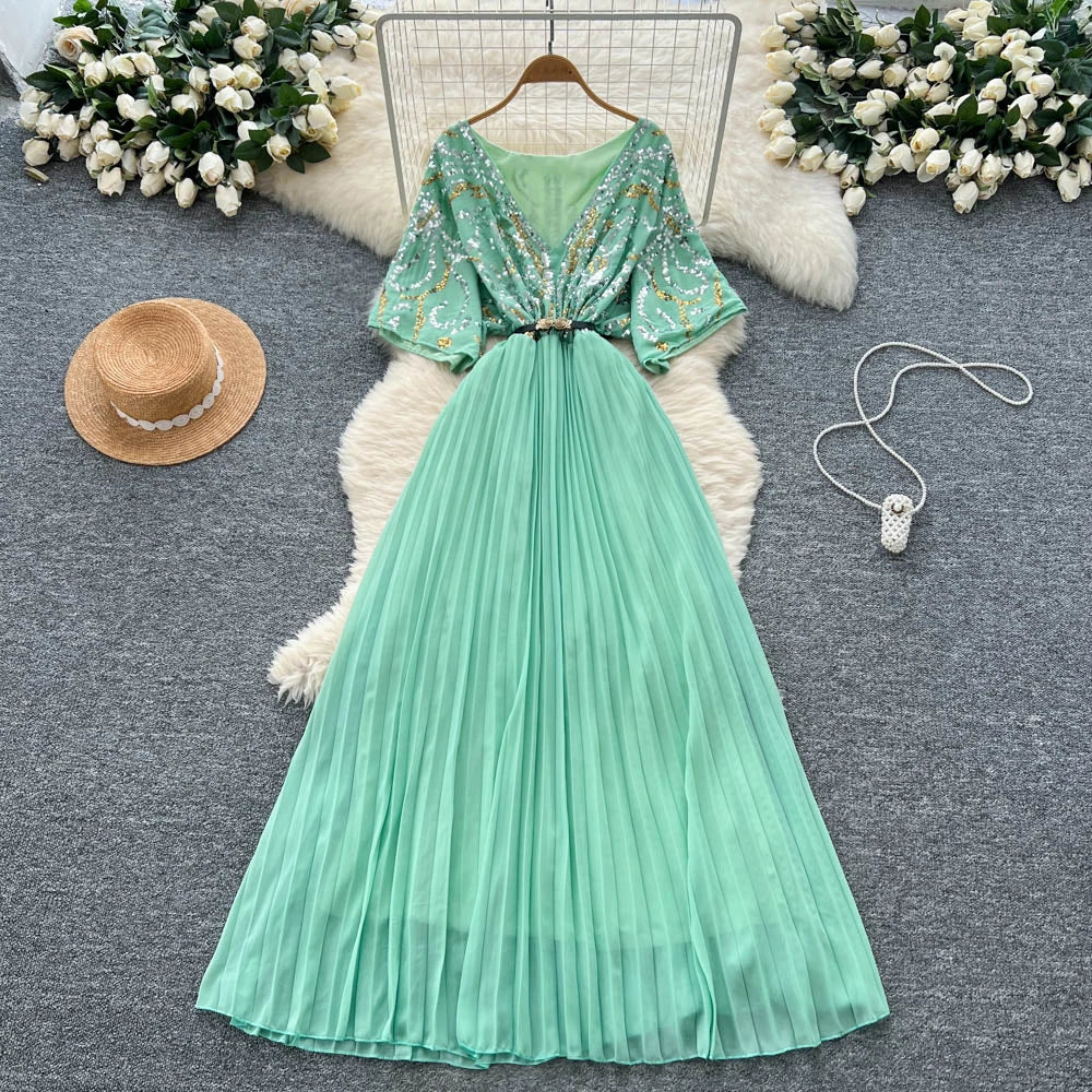 sequin and chiffon maxi dress Endless Rose Sequin Chiffon Maxi Dress