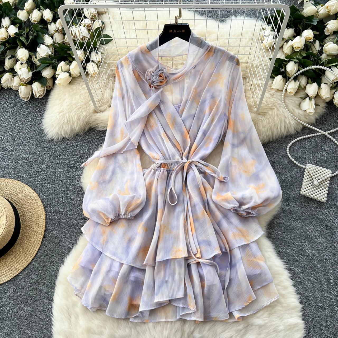 wrap dress pastel Raya