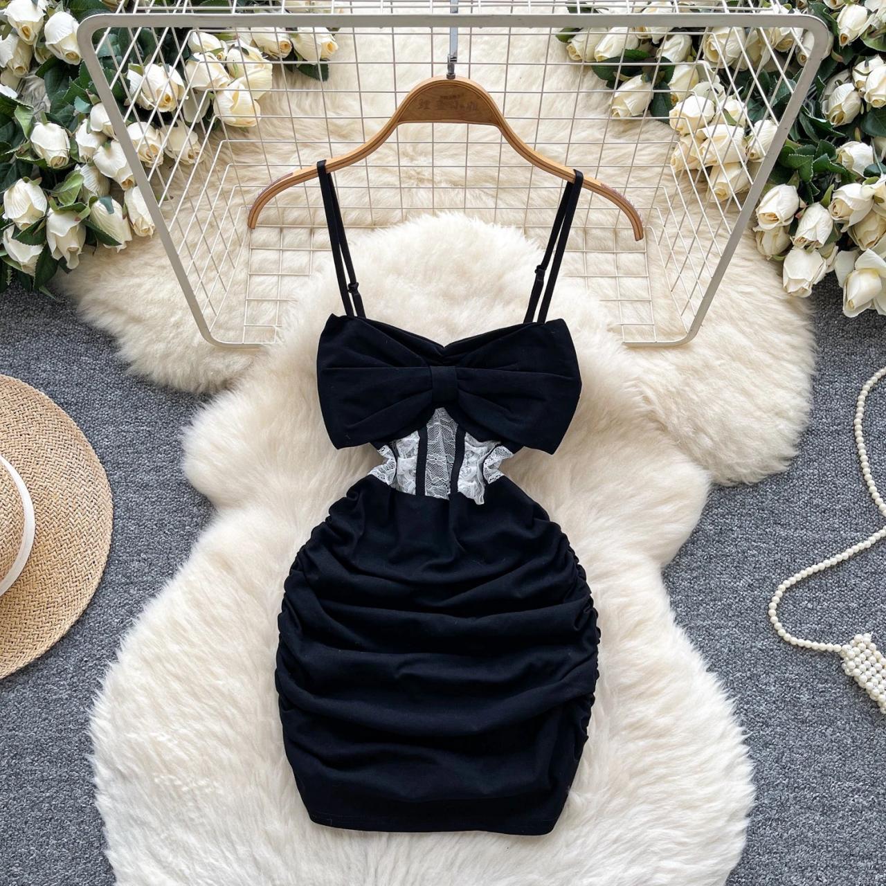 ruched black tie dress Satin Ruched Tie-Strap Maxi Dress