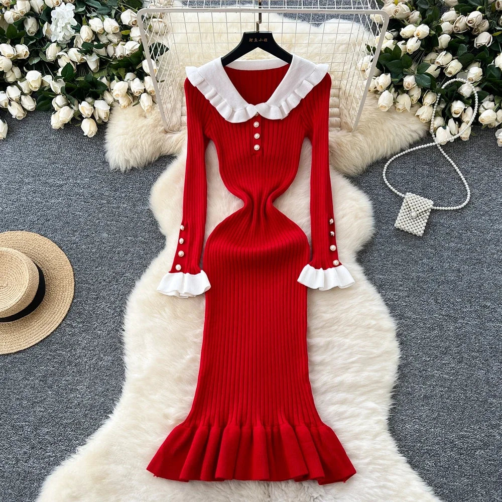 red dress with white collar and cuffs Peter Pan Collar Red Dress With White Collar And Cuffs White Peter Pan Collar  Dress Sales
